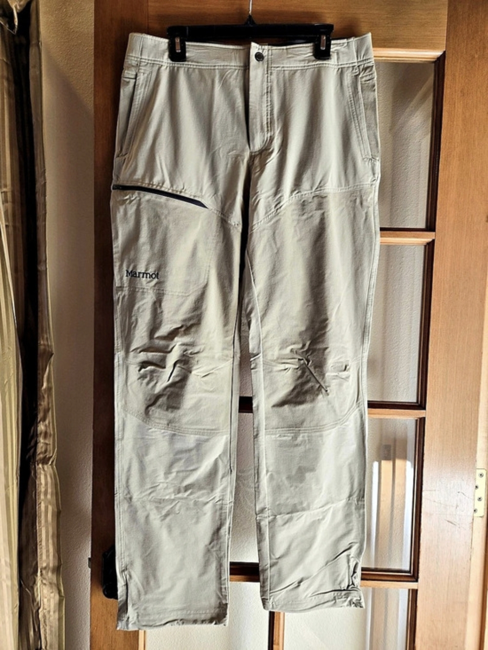 NWOT Marmot PreCip Eco Pants Soft Shell Ski/Hiking Pants Tan Waist 34